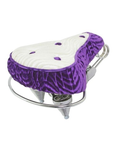 Beach Cruisers Saddle Velour Purple White.